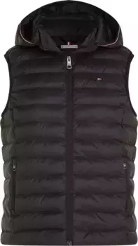 Стеганый жилет Tommy Hilfiger "LW PADDED GLOBAL STRIPE VEST" (серия Global TH WOMEN), карманы на молнии, черный