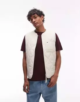 Стеганый жилет Tommy Jeans бежевого цвета