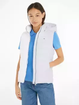 Стеганый жилет Tommy Jeans "TJW BASIC HOODED VEST", с капюшоном, белый