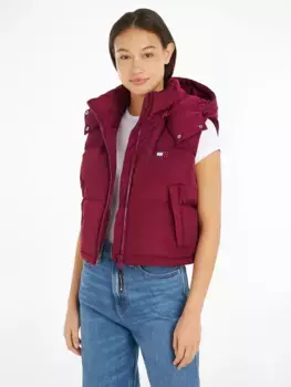 Стеганый жилет Tommy Jeans "TJW CRP ALASKA PUFFER VEST", модного укороченного кроя, пуховик, цвет Valley Grape
