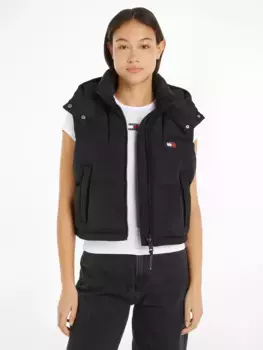 Стеганый жилет Tommy Jeans "TJW CRP ALASKA PUFFER VEST", модного укороченного кроя, пуховик, черный
