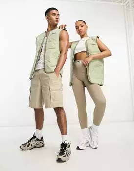 Стеганый жилет унисекс цвета хаки из мятой ткани Columbia Doverwood