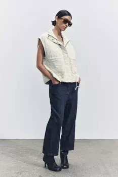 Стеганый жилет ZARA, экрю