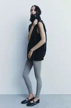 Стеганый жилет ZARA, черный