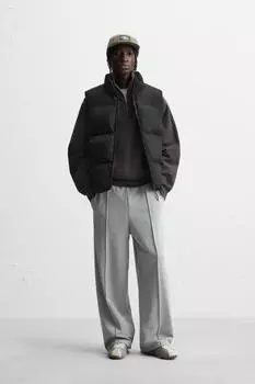 Стеганый жилет ZARA, черный