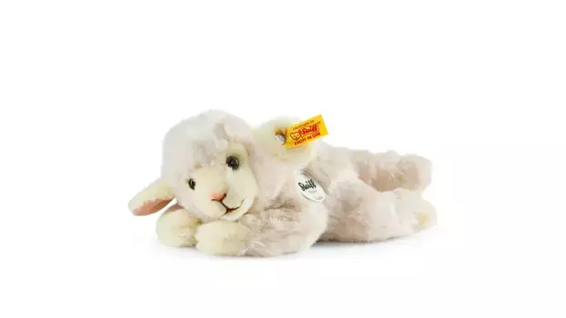 Steiff Linda Lamm 22 лежит в шерстяном белом цвете