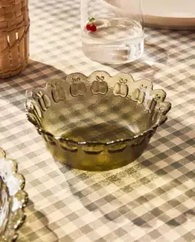 Стеклянная чаша из яблока Zara Home, зеленый