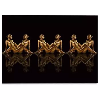 Стеклянная картина Reinders Frauen in Gold Symmetrie, черный