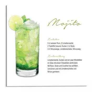 Стеклянная картина Reinders Mojito, зеленый