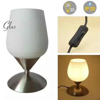 Стеклянная настольная лампа прикроватная декоративная лампа на подоконник: кубкообразная форма Miko Dapo Leuchten, серебро