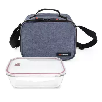 Стеклянная сумка-переноска для еды Go Glass Vidrio Iris Barcelona, синий