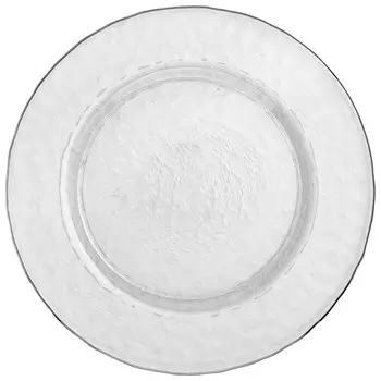 Стеклянная тарелка Novel, прозрачный/платиновый