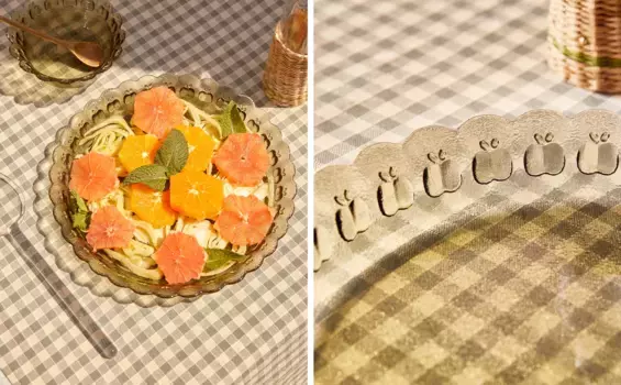 Стеклянное блюдо с яблочным узором Zara Home, зеленый