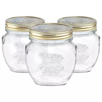 Стеклянные банки для хранения Bormioli Rocco Quattro Stagioni — традиционные кухонные канистры для пищевых продуктов с завинчивающимися крышками — 500 мл — упаковка из 3 шт, белый