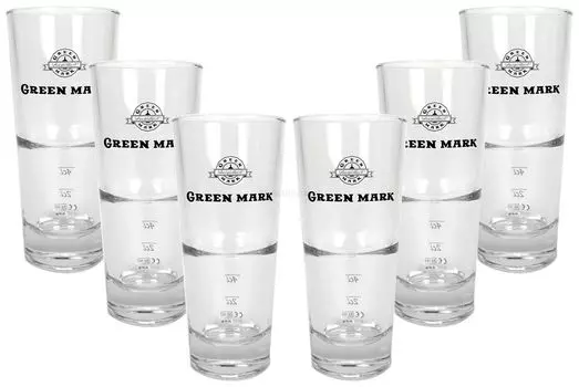 Стеклянные стаканы для лонг-дринков Green Mark 2/4 мл - набор из 6 шт Mixcompany