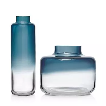 Стеклянные вазы телесного цвета с магнолией Nude Glass, синий