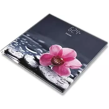 Стеклянные весы Beurer GS 215 Relax с дисплеем Magic Display и матричным дисплеем, 180 кг Орхидея