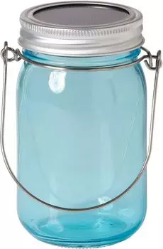 Стеклянный декоративный кувшин Northpoint со светодиодной подсветкой на солнечной энергии для наружного использования, время освещения до 8 часов, набор из 6 шт., 1 большой синий цвет.