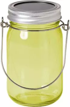 Стеклянный декоративный кувшин Northpoint со светодиодной подсветкой на солнечной энергии для наружного использования, время освещения до 8 часов, набор из 6 шт., 1 большой желтый цвет.