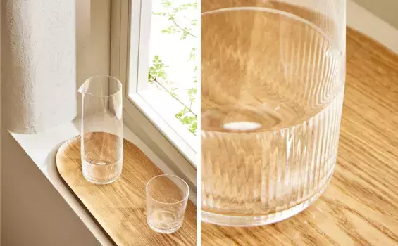Стеклянный кувшин с приподнятым дизайном Zara Home, прозрачный