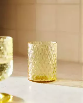Стеклянный стакан с приподнятым дизайном Zara Home, желтый