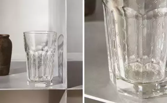 Стеклянный стакан с приподнятым дизайном Zara Home, прозрачный