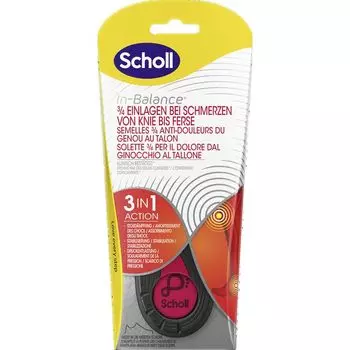 Стельки In-Balance 3/4 от боли от колена до пятки, размер 40–42 Scholl, 1 шт.