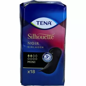 Стельки TENA SILHOUETTE Mini Noir, 18 шт. Essity Germany Gmbh
