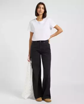 Stella A Line женские расклешенные джинсы с длинными штанинами и высокой талией Lee, чёрный