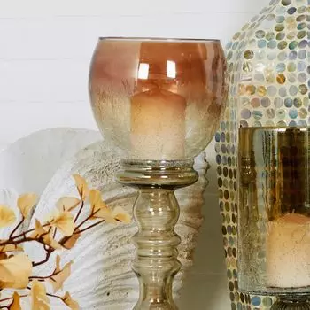 Stella & Eve Современные серебряные стеклянные и железные подсвечники 3 предм. Набор