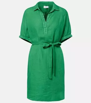 Стелла льняное мини-платье Velvet, Emerald