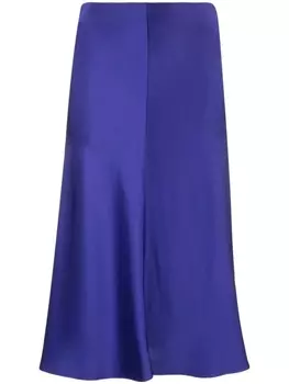 Stella McCartney атласная юбка с завышенной талией, фиолетовый