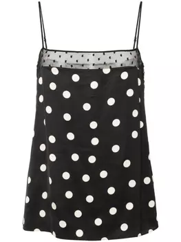 Stella McCartney атласный топ в горох, черный