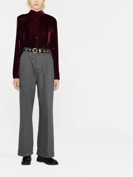 Stella McCartney бархатная рубашка на пуговицах, фиолетовый