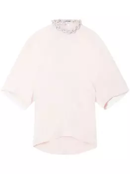 Stella McCartney блузка Falabella с цепочкой, нейтральный цвет