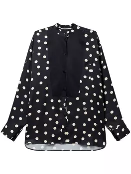 Stella McCartney блузка в горох с манишкой, черный