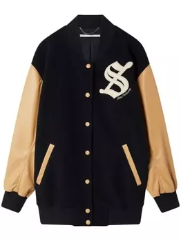 Stella McCartney бомбер S Letterman из шерсти, черный