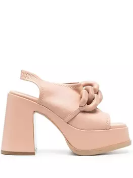 Stella McCartney босоножки на блочном каблуке, розовый