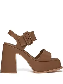 Stella McCartney босоножки Skyla 100 на платформе, коричневый