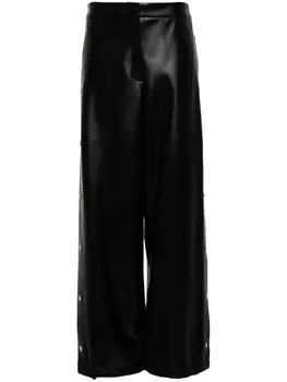 Stella McCartney брюки из искусственной кожи, черный
