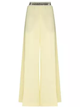 Stella McCartney брюки палаццо с логотипом, желтый