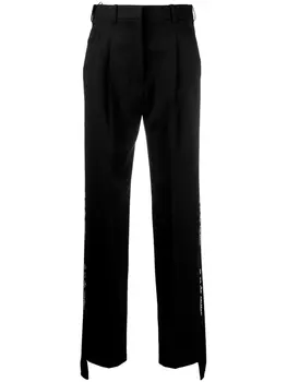 Stella McCartney брюки прямого кроя с кантом, черный