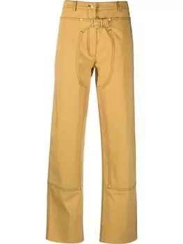 Stella McCartney брюки прямого кроя с пряжкой, желтый