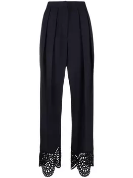 Stella McCartney брюки с английской вышивкой, синий