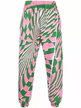 Stella McCartney брюки с узором из коллаборации с Ed Curtis, зеленый