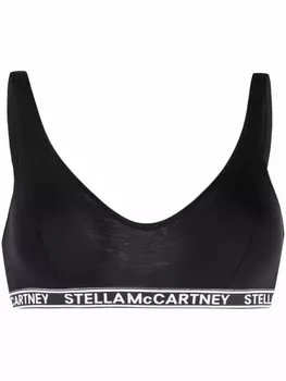 Stella McCartney бюстгальтер-бралетт с логотипом, черный