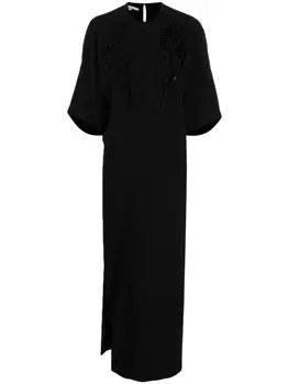 Stella McCartney длинное платье с английской вышивкой, черный