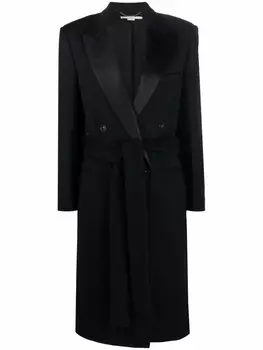 Stella McCartney двубортное пальто с поясом, белый