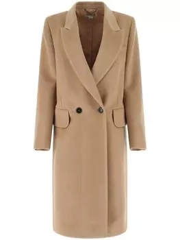Stella McCartney двубортное шерстяное пальто, нейтральный цвет
