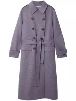 Stella McCartney двубортный шерстяной тренч, серый